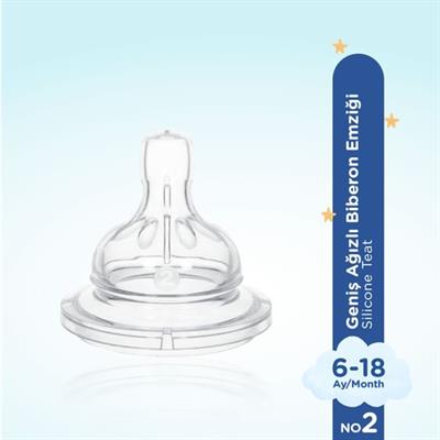 Wee Baby Geniş Ağızlı Biberon Emziği Normal Akış No:2 6-18 Ay