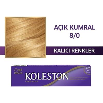Wella Koleston Krem Saç Boyası - Açık Kumral 8/0, Oslayıcı Parlaklık ve Mükemmel Beyaz Kapatma