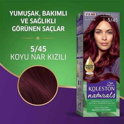 Wella Koleston Naturals Koyu Nar Kızılı Saç Boyası 5.45 - Amonyaklı, Yoğun Renk ve Beyaz Kapatma Özelliği ile