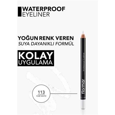 Yoğun Renk Veren Suya Dayanıklı Mat Göz Kalemi (113 Pure White) 8690604109135