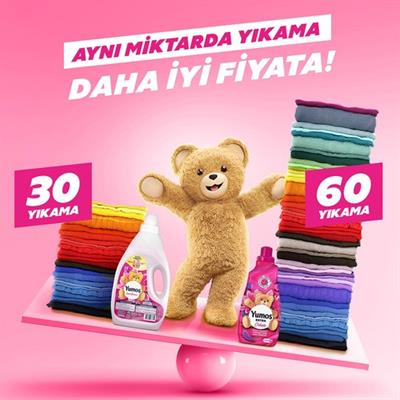 Yumoş Çamaşır Yumuşatıcısı Çiçek Bahçesi 3 Lt