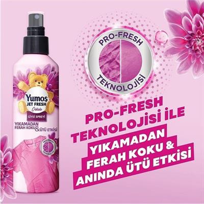 Yumoş Jet Fresh Giysi Spreyi Lilyum 3 x 200 ml Orkide 3 x 200 ml