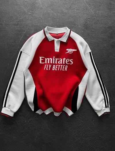 ARSNAL POLO YAKA KIRMIZI SWEAT