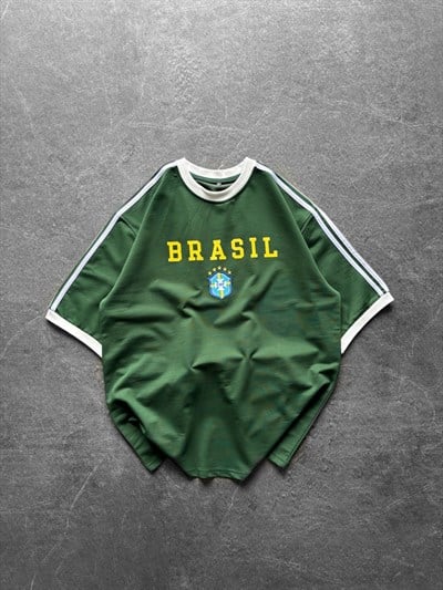 BRASİL LOGO DETAY OVERSİZE TSHİRT