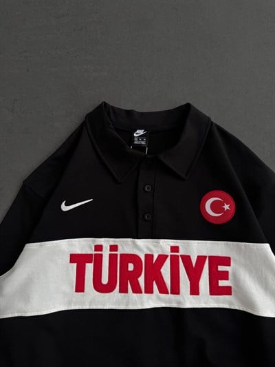 SİYAH TÜRKİYE NAKIŞLI OVERSİZE TSHİRT