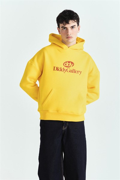 DDY GALLERY SARI PREMIUM BASKI OVERSİZE HOODİE