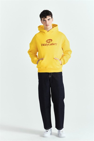 DDY GALLERY SARI PREMIUM BASKI OVERSİZE HOODİE