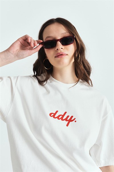 DDY KIRMIZI PREMİUM BASKILI OVERSİZE TSHIRT