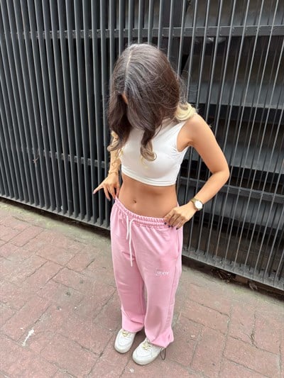DIDDY Premium Paça Lastikli Oversize Eşofman pembe