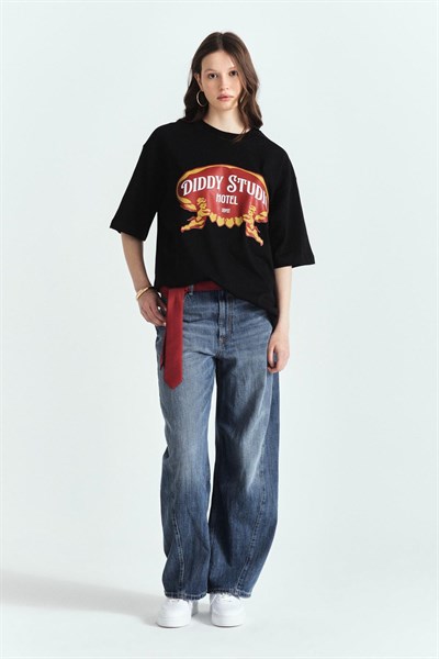 DIDDY STUDİO HOTEL PREMİUM BASKILI OVERSİZE TSHIRT