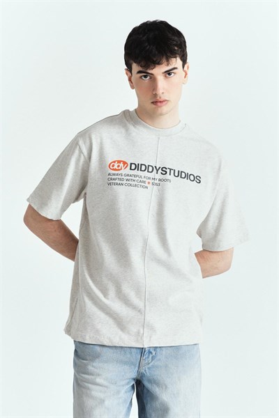 DİDDY STUDİOS ÇİFT NAKIŞ PREMİUM BASKILI OVERSİZE TSHIRT