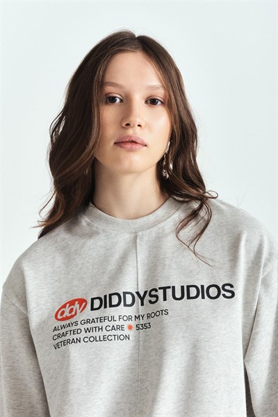 DİDDY STUDİOS ÇİFT NAKIŞ PREMİUM BASKILI OVERSİZE TSHIRT