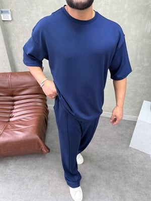 OYSHO KUMAŞ BAGGY LACİVERT TAKIM