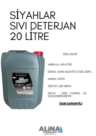 20 LT SIVI ÇAMAŞIR DETERJANI SİYAHLAR ALN321 ( 4 x 5 LT )