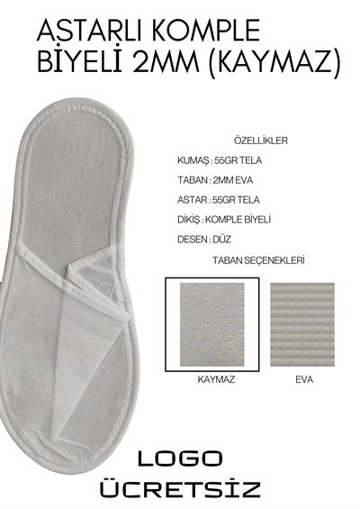 Astarlı 2mm Komple Biyeli Kaymaz Tek Kullanımlık Terlik T002