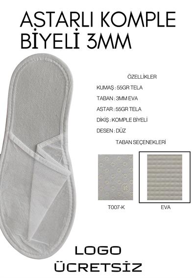 Astarlı 3mm Komple Biyeli Tek Kullanımlık Terlik T007