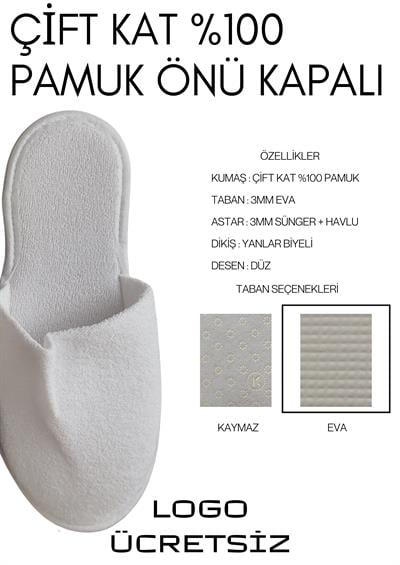 Çift Kat Pamuk Havlu Terlik Tek Kullanımlık Terlik Pam 011