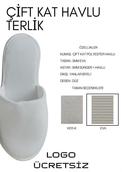 Havlu Desen Çift Kat Havlu Tek Kullanımlık Terlik H011