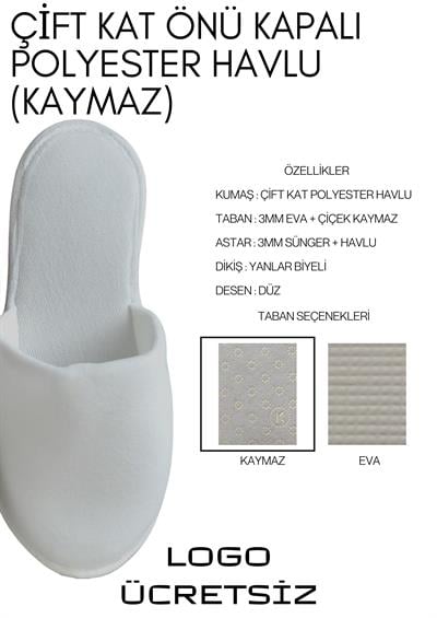 Havlu Terlik Kaymaz Taban Tek Kullanımlık Terlik H011-K