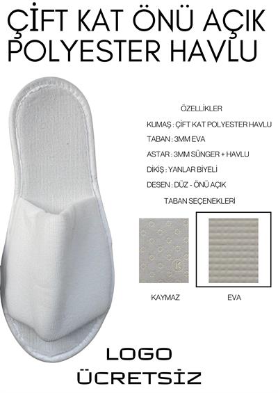 Önü Açık Tip Çift Kat Havlu Terlik Tek Kullanımlık Terlik H012