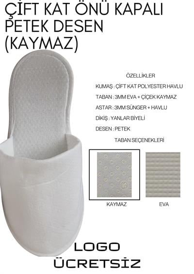Petek Havlu Kaymaz Taban Tek Kullanımlık Terlik P011-K