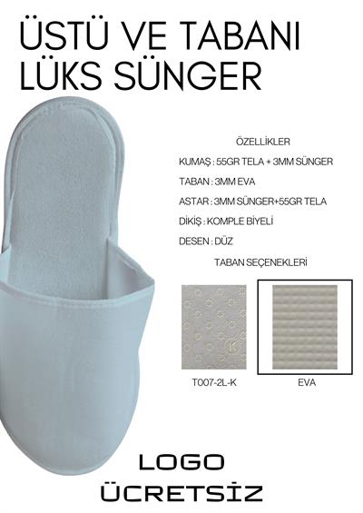 Üst ve Taban Süngerli Astarli Lüks Tela Tek Kullanımlık Terlik T007-2L