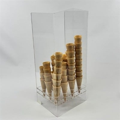 Külah Standı SV426 – Şeffaf Pleksi Dondurma Külah ve Kâse Standı