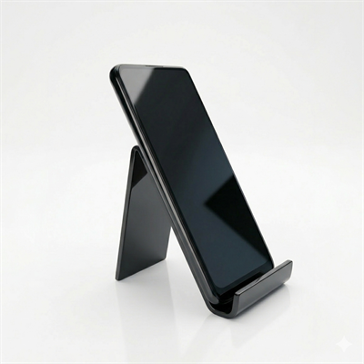 Siyah Pleksiglas Masaüstü Telefon ve Tablet Standı - Modern Oyuncu Tasarımı