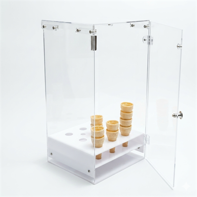 Şeffaf Pleksi Dondurma Külah ve Kâse Standı