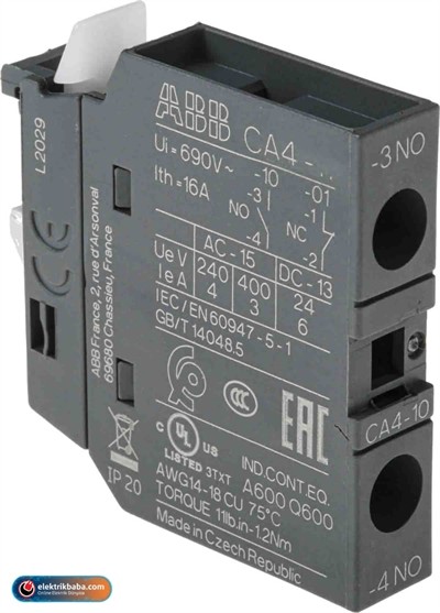 ABB 1SBN010110R1010 CA4-10  1NA YARDIMCI UST KONTAK BLOK