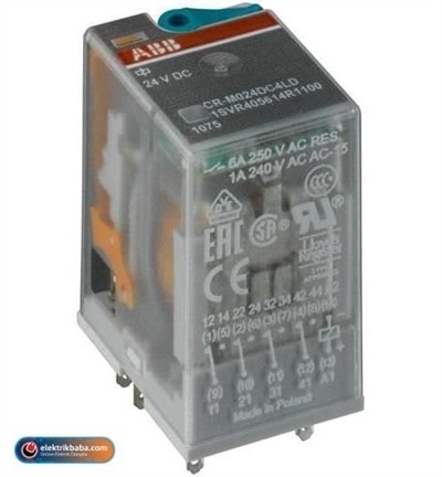 ABB 1SVR405613R0000 CR-M024AC4 14 PIN 24VAC 3 KONTAK MINYATUR ROLE