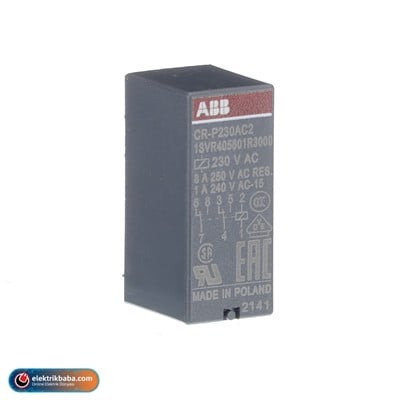 ABB1SVR405621R3000ABB 1SVR405621R3000 CR-U230AC2 8 PIN 230VAC 2 KONTAK EVRENSEL ROLE