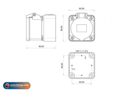 BEMIS BC1-1505-2510 CEE NORM 5/16A 380V DUZ DUVAR PRIZ