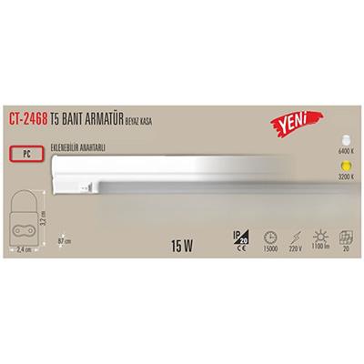 CATA CT-2468B 15W T5 LEDLI BANT ARMATUR ( BEYAZ )