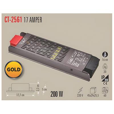 CATA CT-2561 17A SERIT LED TRAFOSU 200W SLIM FANSIZ