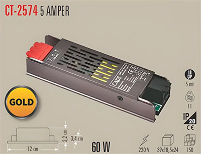 CATA CT-2574 60W 5A SLIM SERIT LED TRAFOSU