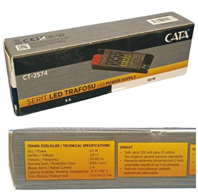 CATA CT-2574 60W 5A SLIM SERIT LED TRAFOSU
