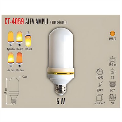 CATA CT-4059 LED 5W ALEV AMPUL E27 AMBER