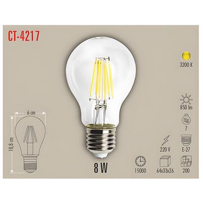 CATA CT-4217 8W EDISON  LED AMPUL (GUNISIGI)