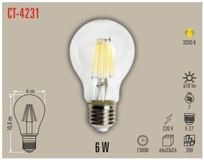 CATA CT-4231 6W EDISON COB LED AMPUL GUNISIGI