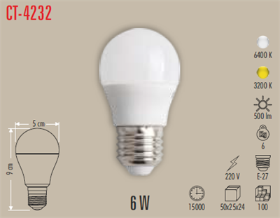 CATA CT-4232B 6W EDISON LED AMPUL (BEYAZ)
