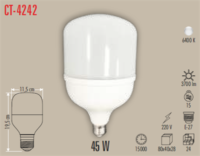 CATA CT-4242 45 W E27 TOURCH LED AMPUL