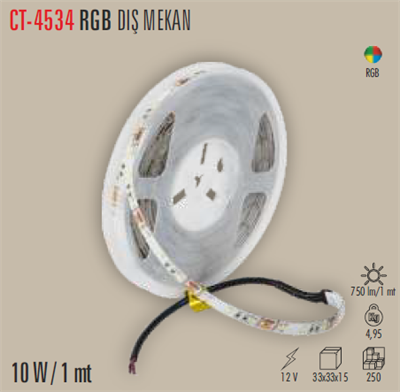 CATA CT-4534 RGB SERIT LED UC CIPLI 60LED SILIKONLU DIS MEKAN