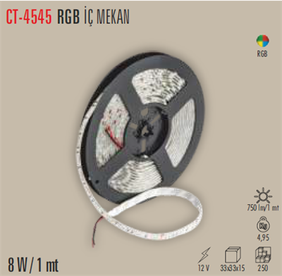 CATA CT-4545 RGB 60LED UC CIPLI SILIKONSUZ IC MEKAN SERIT LED