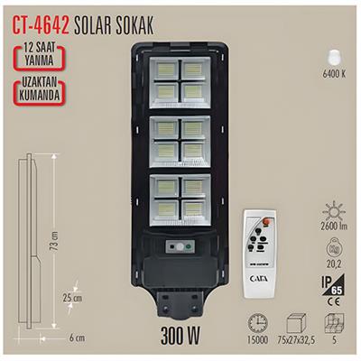 CATA CT-4642 300W SOLAR LED SOKAK ARMATURU BEYAZ