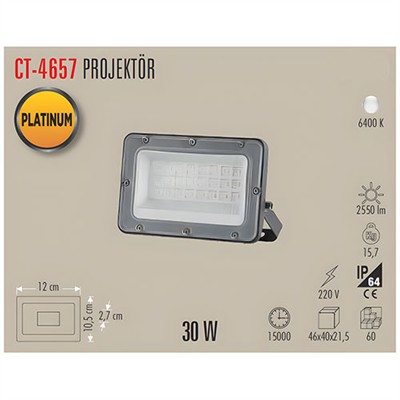CATA CT-4657 30W PLATINUM LED PROJEKTOR (BEYAZ)