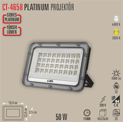 CATA CT-4658G 50W SLIM LED PROJEKTOR GUNISIGI