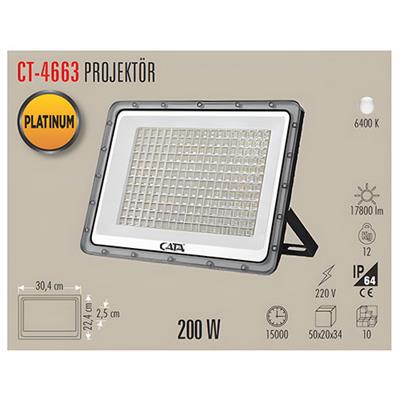 CATA CT-4663 200W SLIM LED PROJEKTOR(BEYAZ)