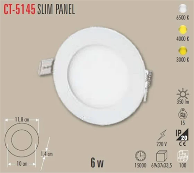 CATA CT-5145B 6W SLIM PANEL (BEYAZ)