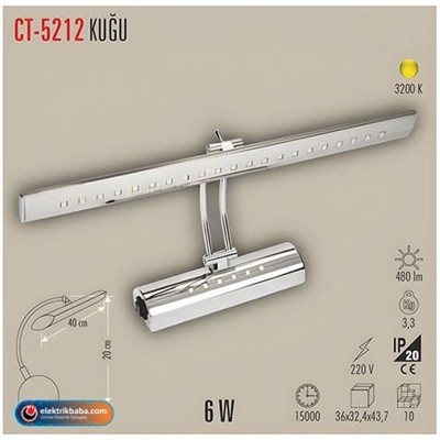 CATA CT-5212B 7W LEDLI KUGU APLIK BEYAZ ISIK